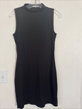 NWT Reformation Jeans Black Sleeveless Ribbed Mock Neck Dress -